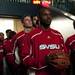 Saginaw Valley State basketball players about to take the court on Monday. Daniel Brenner I AnnArbor.com
